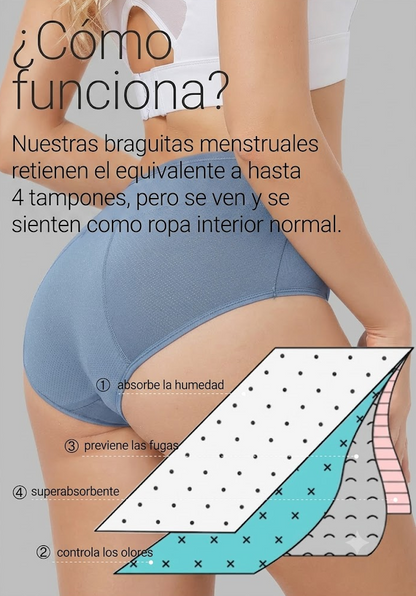 Braguitas Menstruales Reutilizables: Máxima Absorción y Comodidad sin Fugas